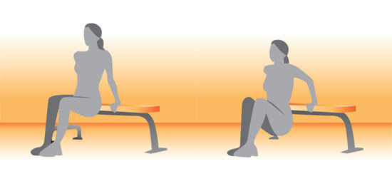 بهترین حرکات ورزشی بانوان,حرکت Tricep dips