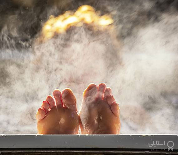 حمام با آب داغ