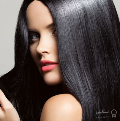 رنگ موی شرابی بر روی زمینه موی مشکی