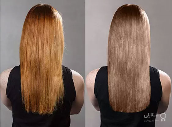 از بین بردن رنگ نارنجی موهای دکلره