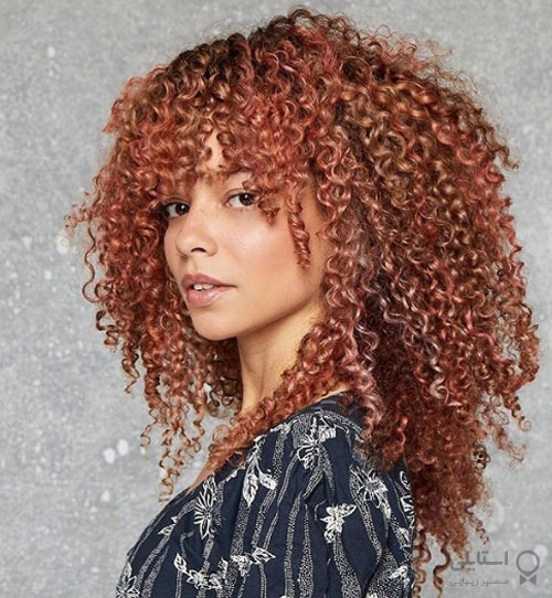 رنگ کدو حلوایی با مو فر