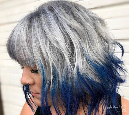 نوک موهای آبی تیره