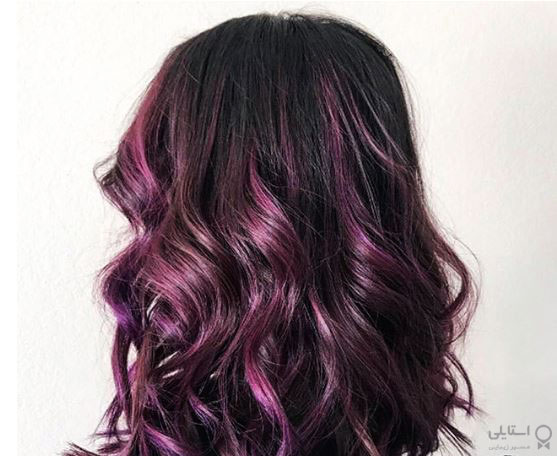 رنگ موی بادمجانی یکی از ترندهای رنگ موی الهام گرفته شده از خوراکیها