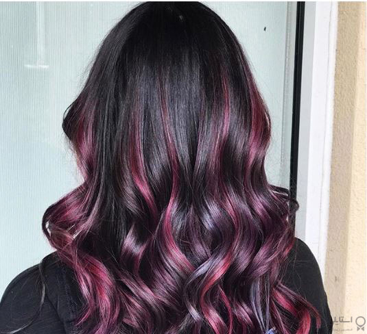 نوک موهای بادمجانی