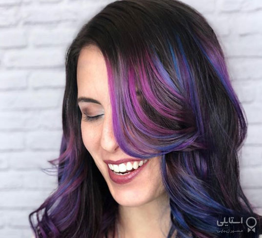 موهای ابریشمی و براق رنگین کمانی