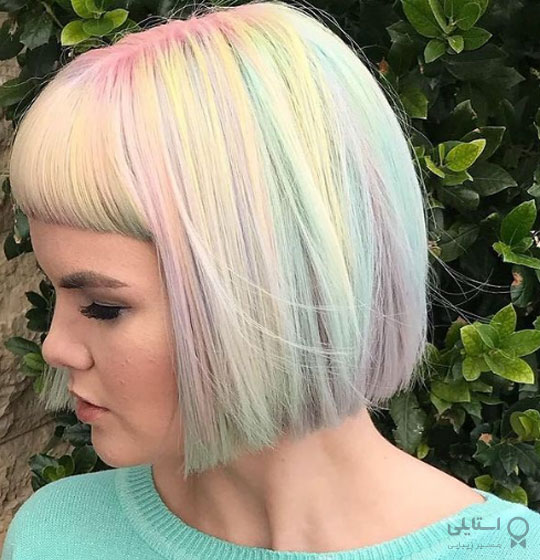 رنگ موی رنگین کمان پاستیلی