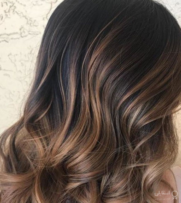 رنگ موی اسپرسو با هایلایت طبیعی