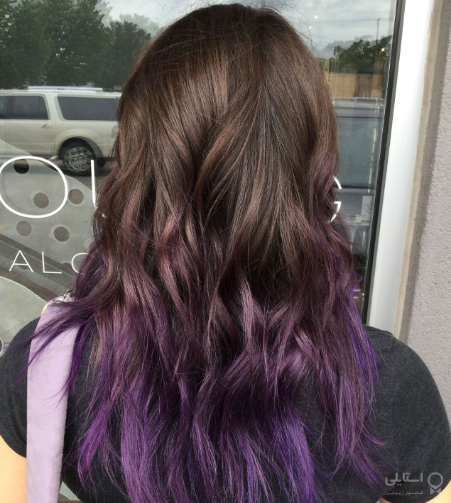 رنگ موی شرابی قهوه ای-بنفش