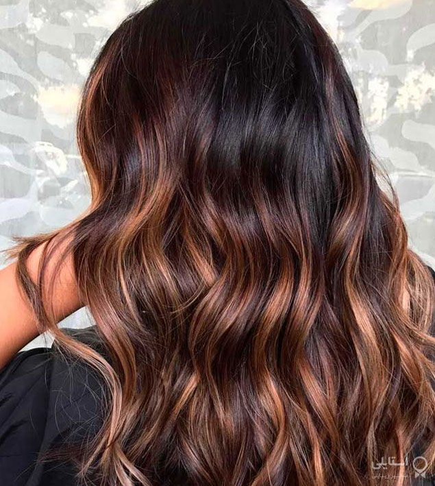 هایلایت قهوه‌ای آمبره