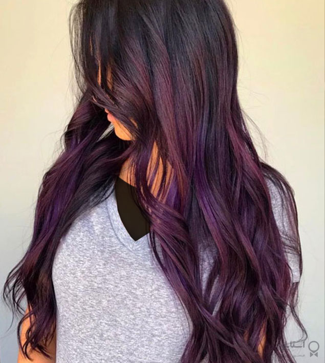 رنگ موی قهوه‌ای بنفش