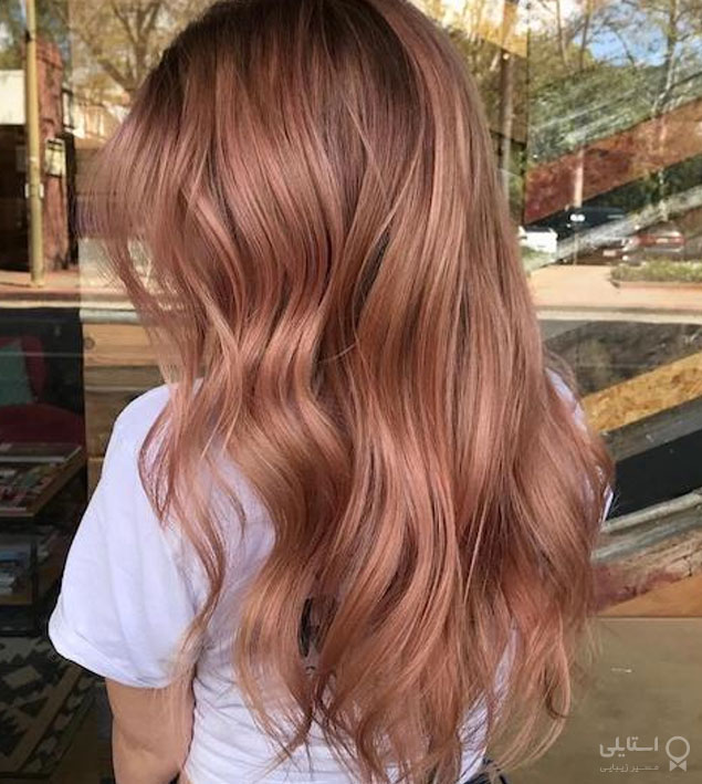 رنگ موی رز طلایی با زیرساز قهوه‌ای